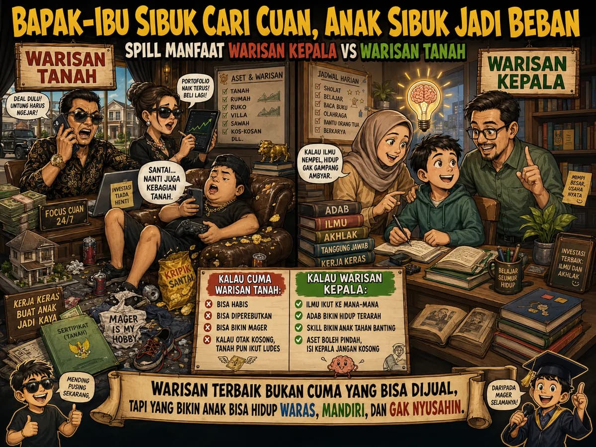 Bapak-Ibu Sibuk Cari Cuan, Anak Sibuk Jadi Beban: Spill Manfaat Warisan Kepala vs Warisan Tanah