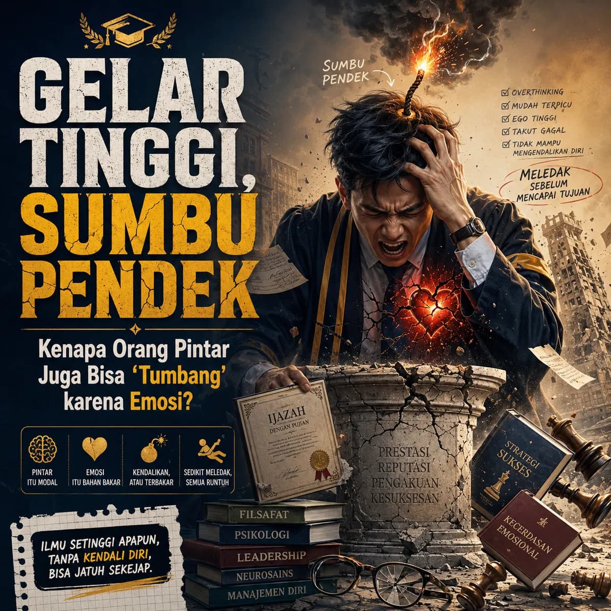 Gelar Tinggi, Sumbu Pendek: Kenapa Orang Pintar Juga Bisa "Tumbang" karena Emosi?