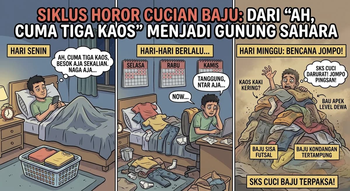 Siklus Horor Cucian Baju: Dari "Ah, Cuma Tiga Kaos" Menjadi Gunung Sahara