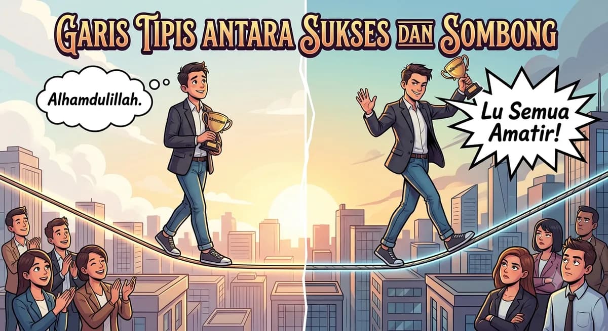 Garis Tipis Antara Sukses dan Sombong: Dari "Alhamdulillah" ke "Lu Semua Amatir!"