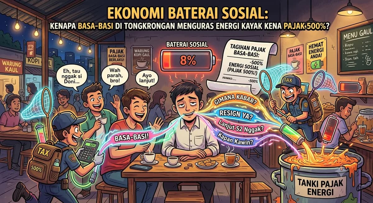 Ekonomi Baterai Sosial: Kenapa Basa-basi di Tongkrongan Menguras Energi Kayak Kena Pajak 500%?