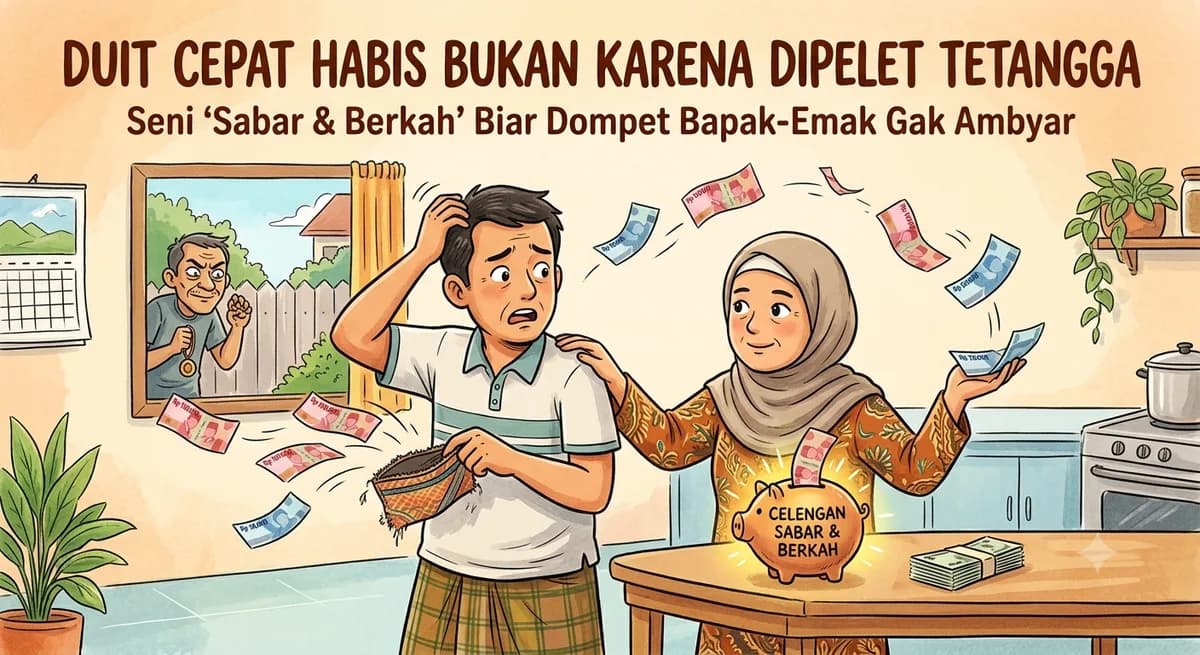 Duit Cepat Habis Bukan Karena Dipelet Tetangga: Seni 'Sabar & Berkah' Biar Dompet Bapak-Emak Gak Ambyar