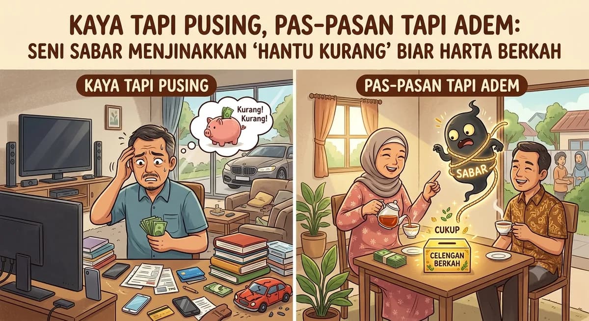 Kaya Tapi Pusing, Pas-Pasan Tapi Adem: Seni Sabar Menjinakkan 'Hantu Kurang' Biar Harta Berkah