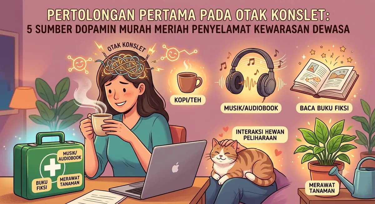 Pertolongan Pertama Pada Otak Konslet: 5 Sumber Dopamin Murah Meriah Penyelamat Kewarasan Dewasa
