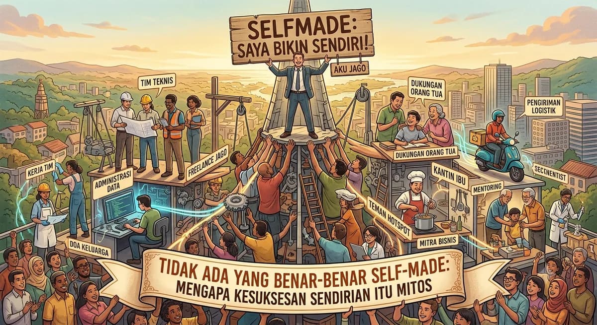 Tidak Ada yang Benar-Benar Self-Made: Mengapa Kesuksesan Sendirian Itu Mitos