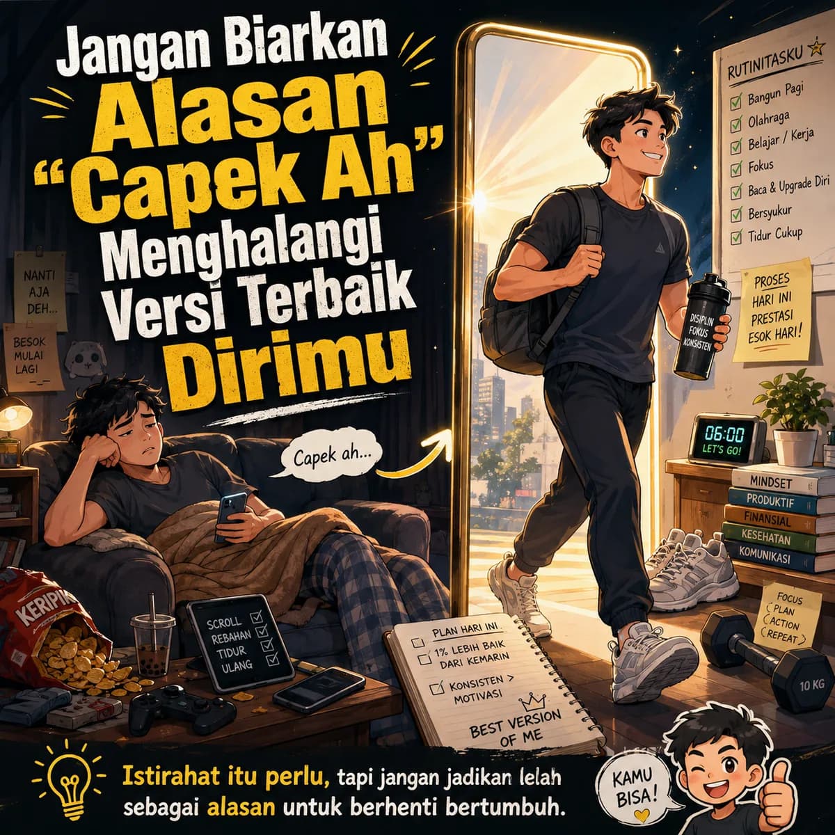 Jangan Biarkan Alasan "Capek Ah" Menghalangi Versi Terbaik Dirimu