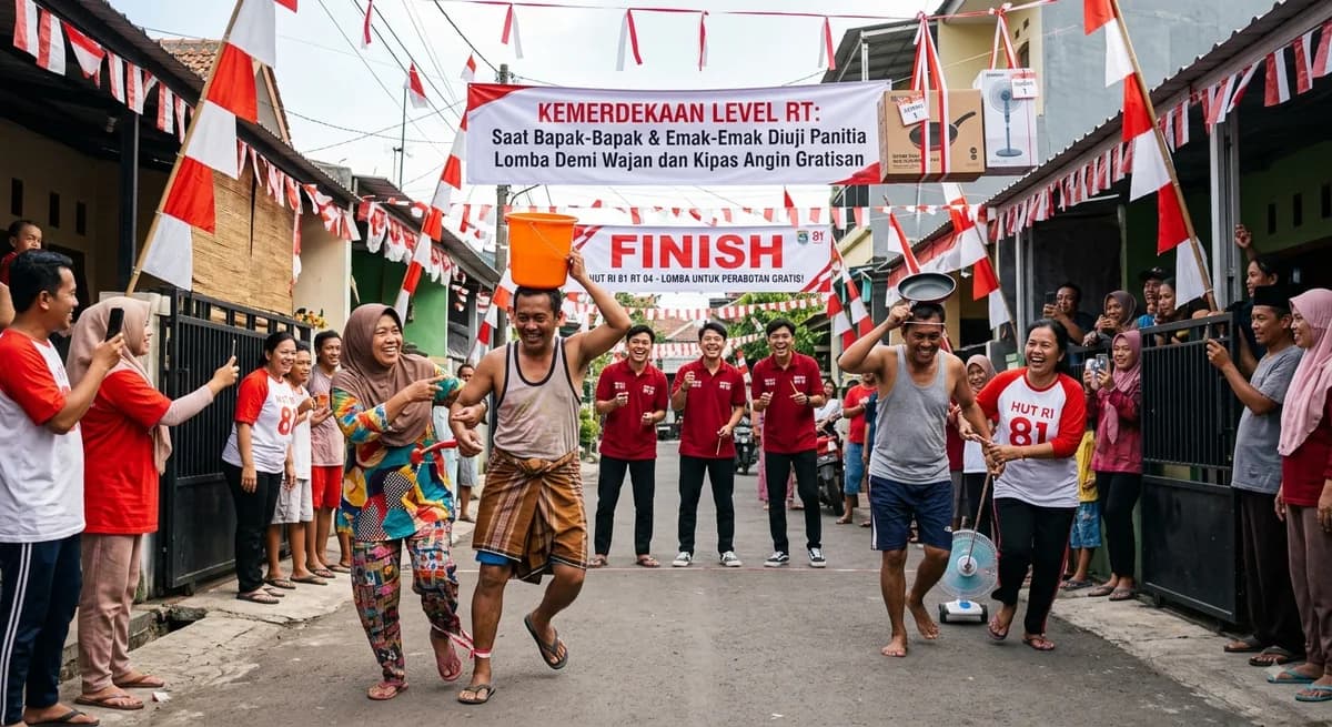 Kemerdekaan Level RT: Saat Bapak-Bapak & Emak-Emak Diuji Panitia Lomba Demi Wajan dan Kipas Angin Gratisan