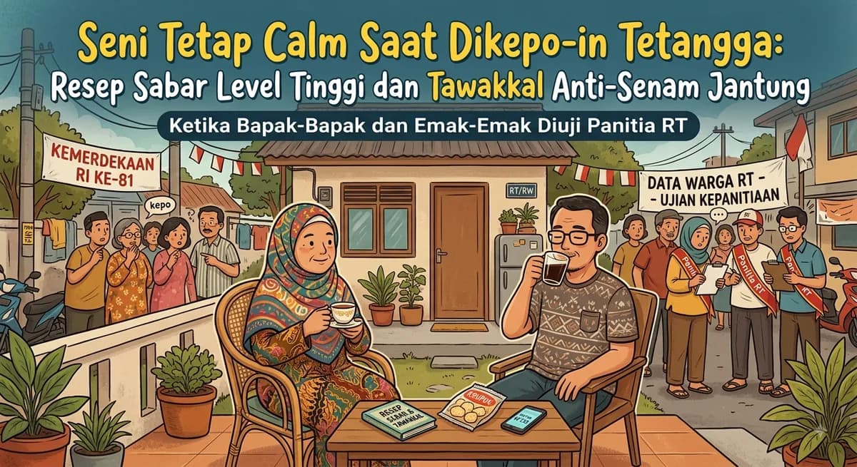 Seni Tetap Calm Saat Dikepo-in Tetangga: Resep Sabar Level Tinggi dan Tawakkal Anti-Senam Jantung Ketika Bapak-Bapak dan Emak-Emak Diuji Panitia RT