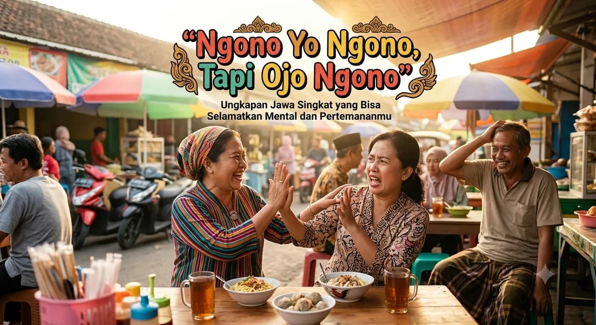 "Ngono Yo Ngono, Tapi Ojo Ngono": Ungkapan Jawa Singkat yang Bisa Selamatkan Mental dan Pertemananmu