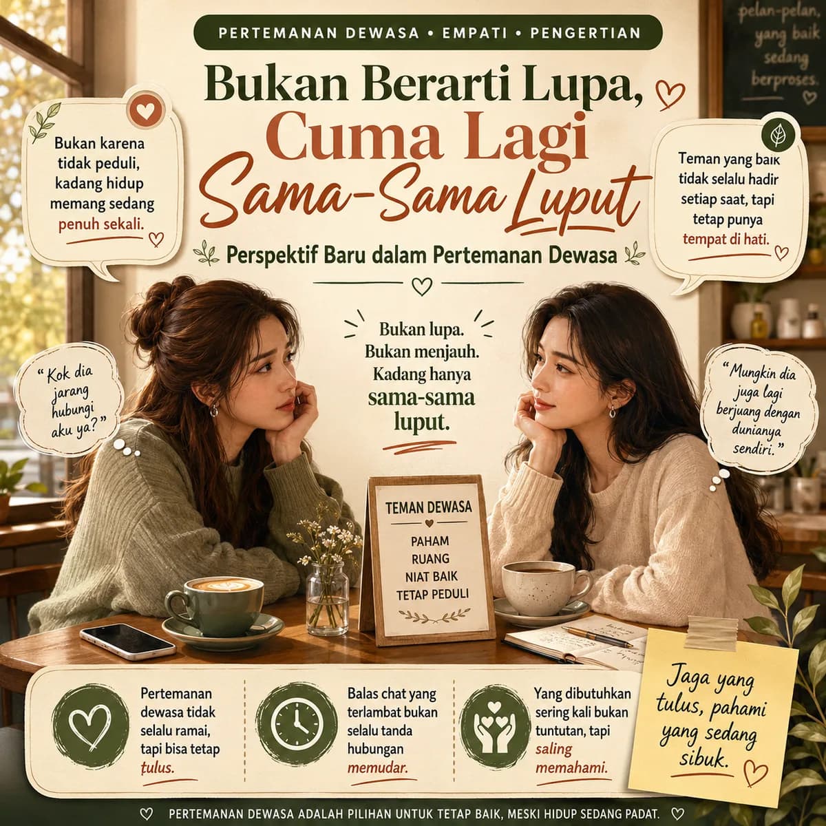 Bukan Berarti Lupa, Cuma Lagi Sama-Sama Luput: Perspektif Baru dalam Pertemanan Dewasa