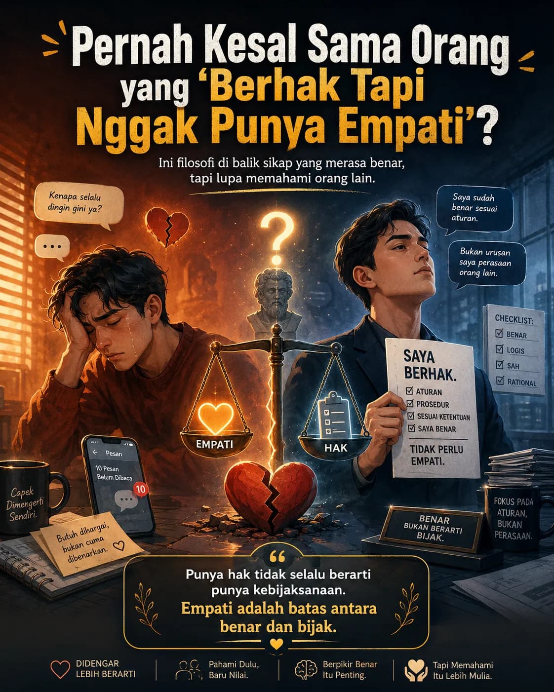 Pernah Kesal Sama Orang yang "Berhak Tapi Nggak Punya Empati"? Ini Filosofi di Baliknya